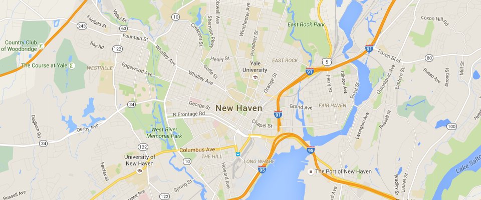 New Haven Dumpsters Rental Service Area Map